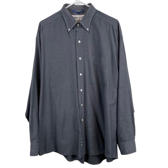 Tommy Hilfiger, Men's Long Sleeve, Button Front Gray Shirt (17) - Picture 1 of 9